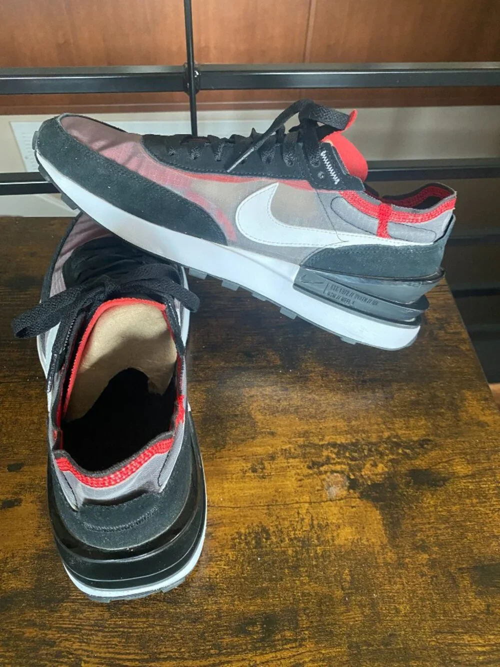 Nike Waffle One, Black/White/Siren Red, Men's 9